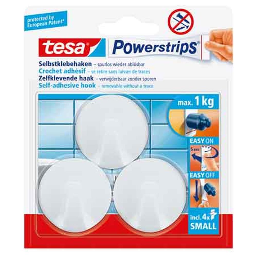 gancio tondo 'powerstrips®' small 3 ganci + 4 strisce