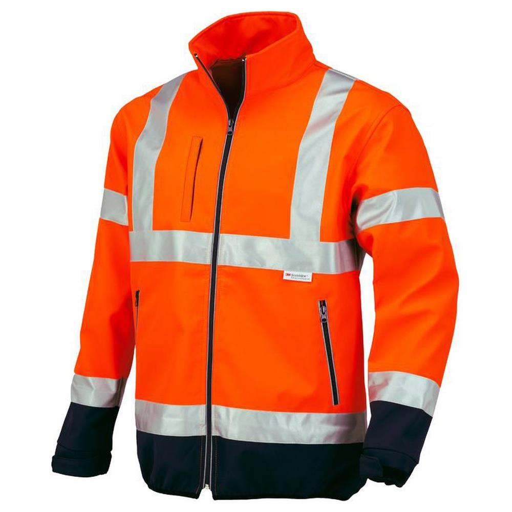 giacca flash softshell - arancio en 471 issa 04512 arancio fluo/blue marino l