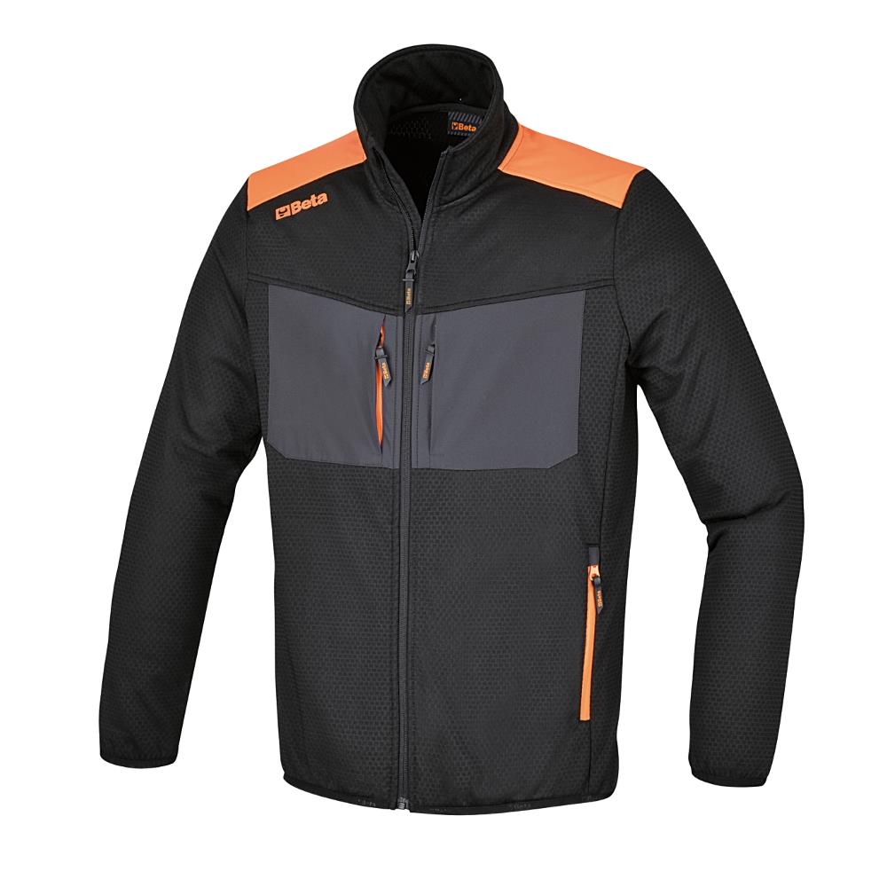 giacca in pile elasticizzata e traspirante, multitasche, nera beta 7564n xs