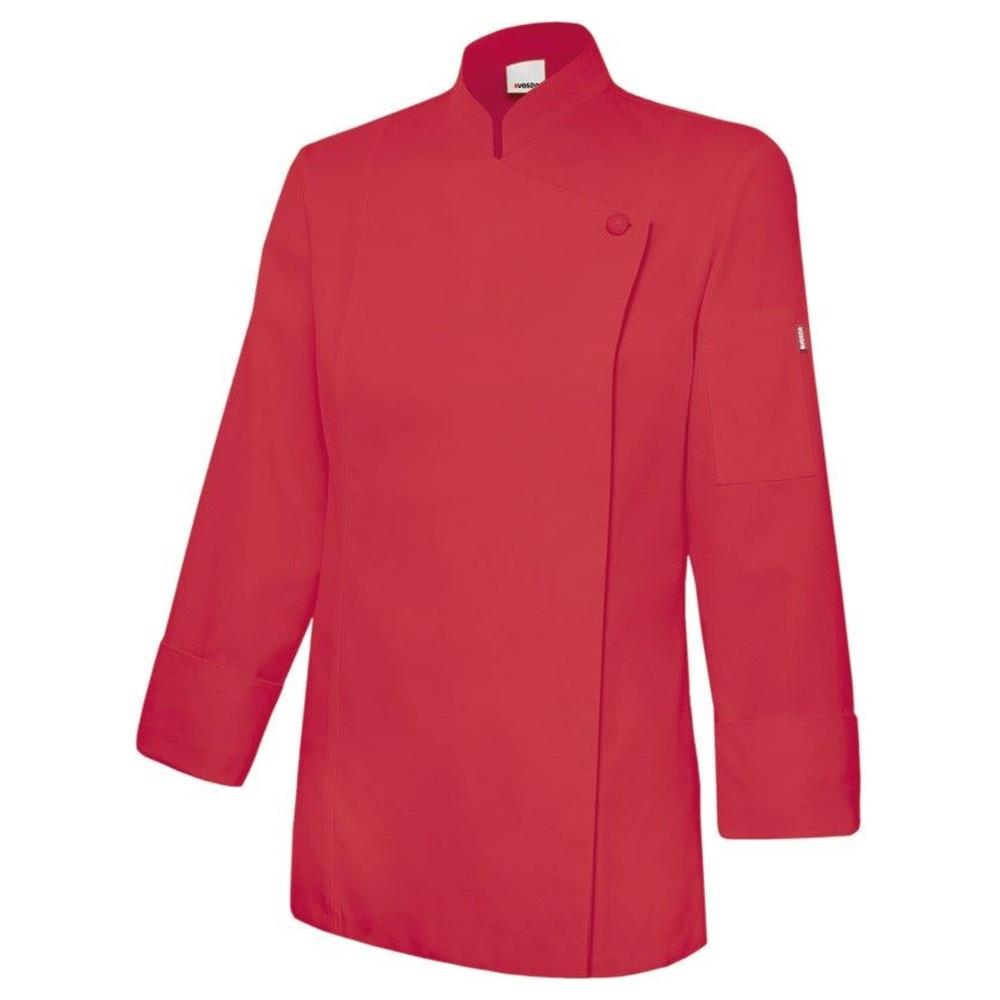 giacca velilla da chef donna con zip cod 405203tc rosso corallo 36