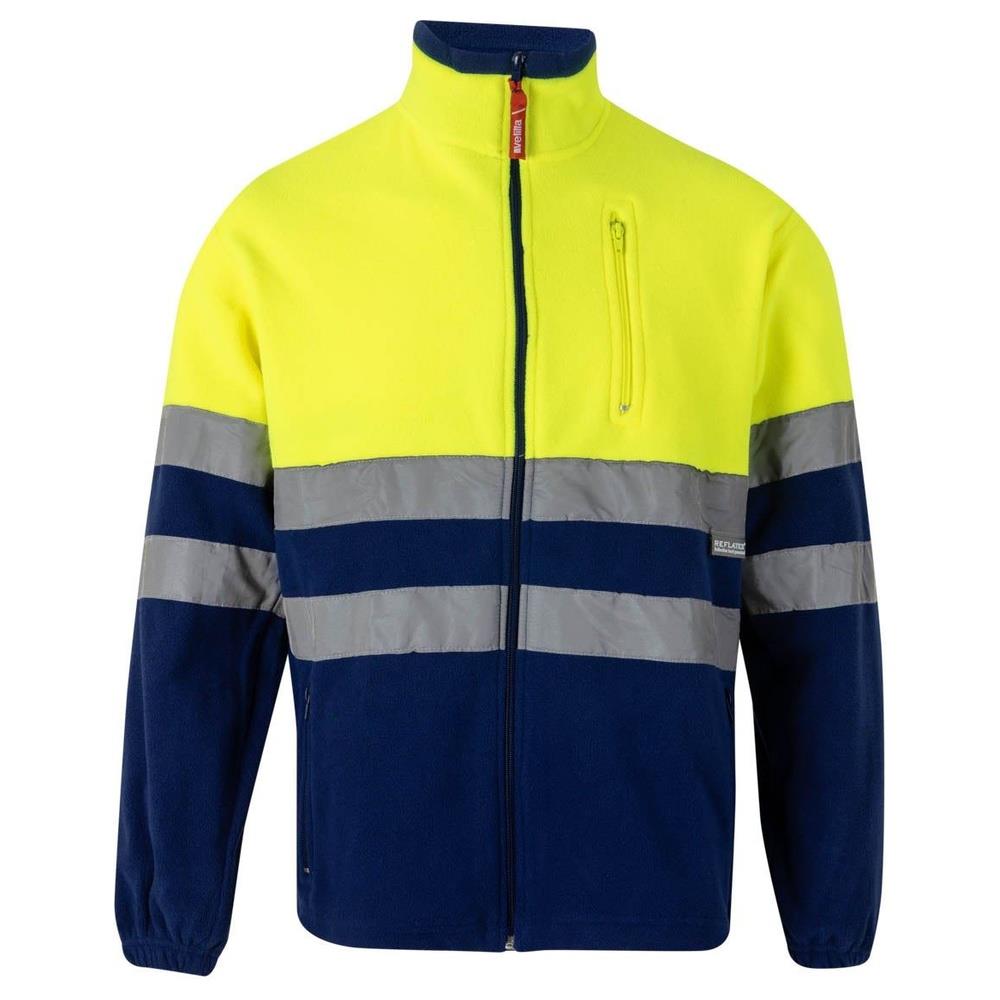 giacca velilla in pile bicolor cod 183 bluette/giallo fluo xs