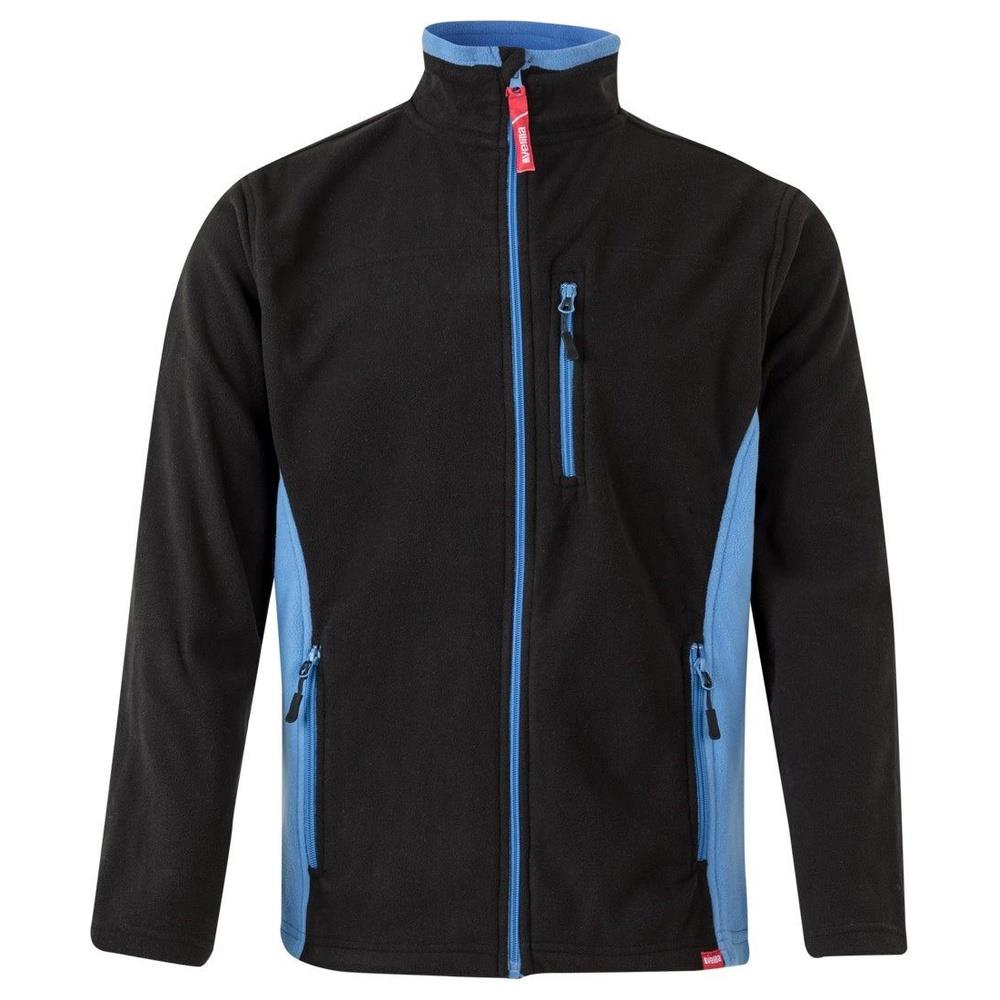 giacca velilla in pile total match cod 201504 nero/celeste xs