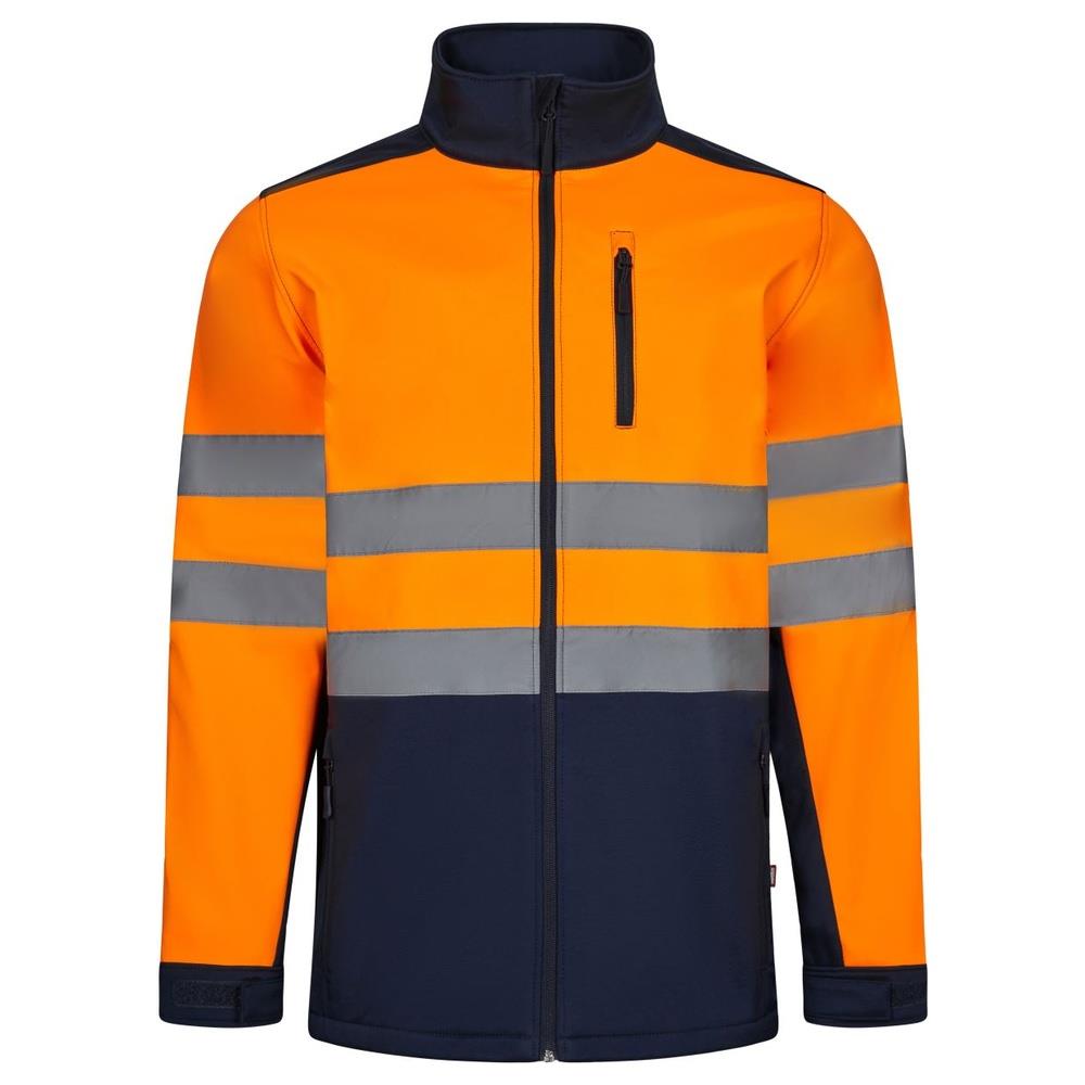 giacca velilla  softshell bicolor cod 306006 navy/arancio fluo s