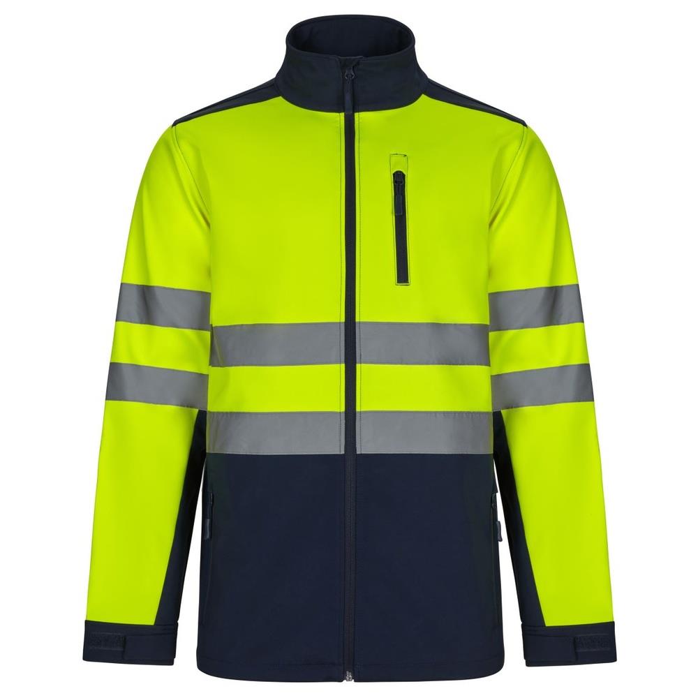 giacca velilla  softshell bicolor cod 306006 navy/giallo fluo s
