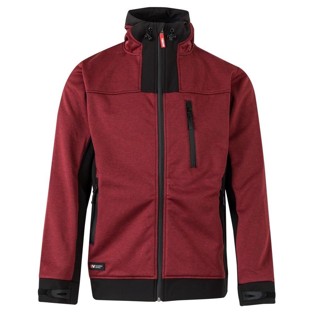 giacca velilla softshell bicolor con cappucci cod 206007 granata melange/nero xs