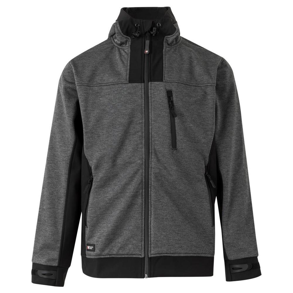 giacca velilla softshell bicolor con cappucci cod 206007 grigio scuro melange/nero xs