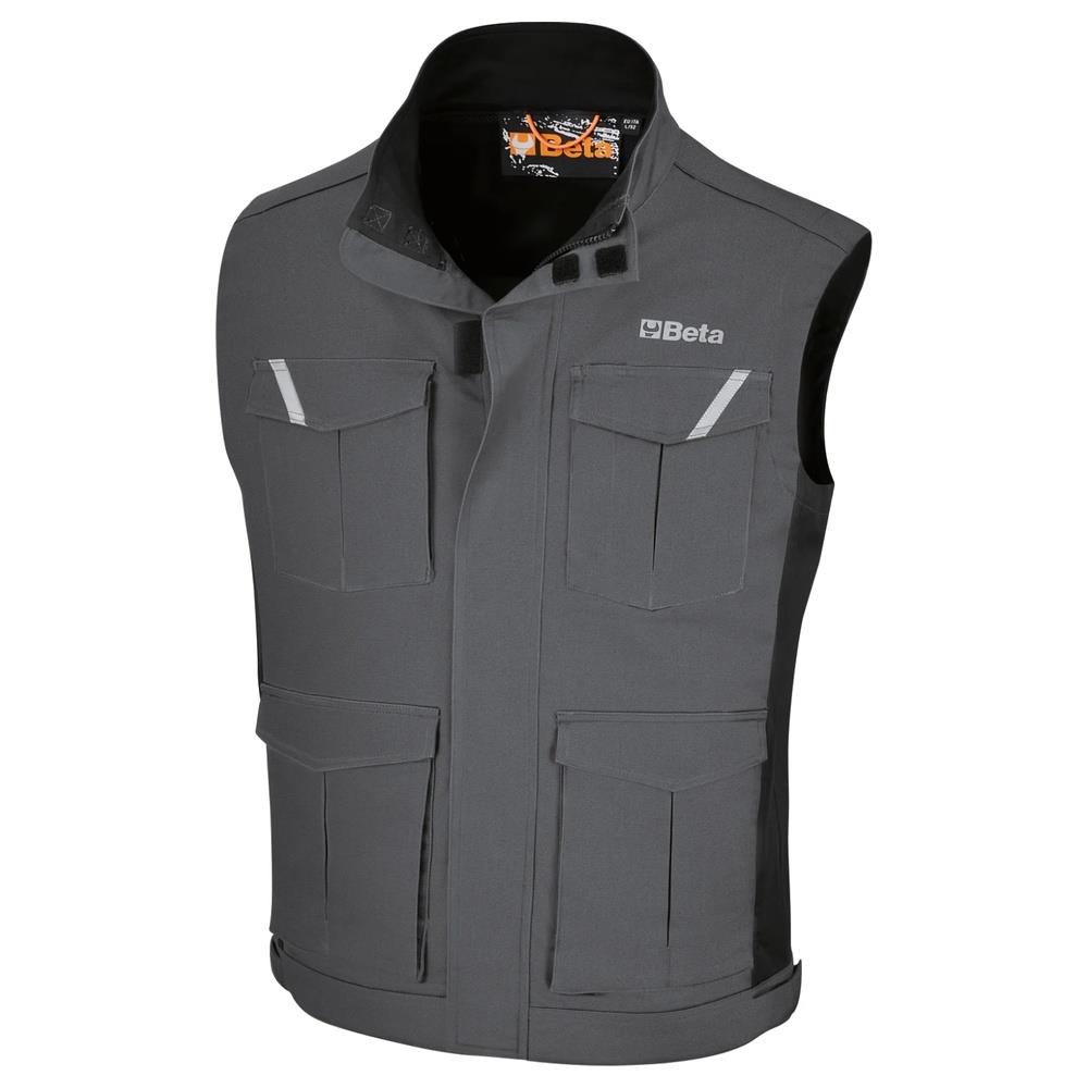 gilet da lavoro grigio in 100% cotone, comodo e resistente beta 7937mg