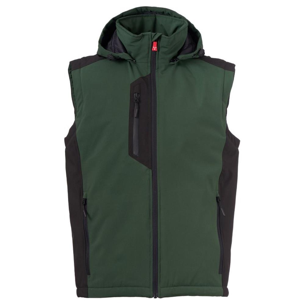 gilet softshell imbottito payper galway vest ultralite pad 140 verde foresta/nero xxs