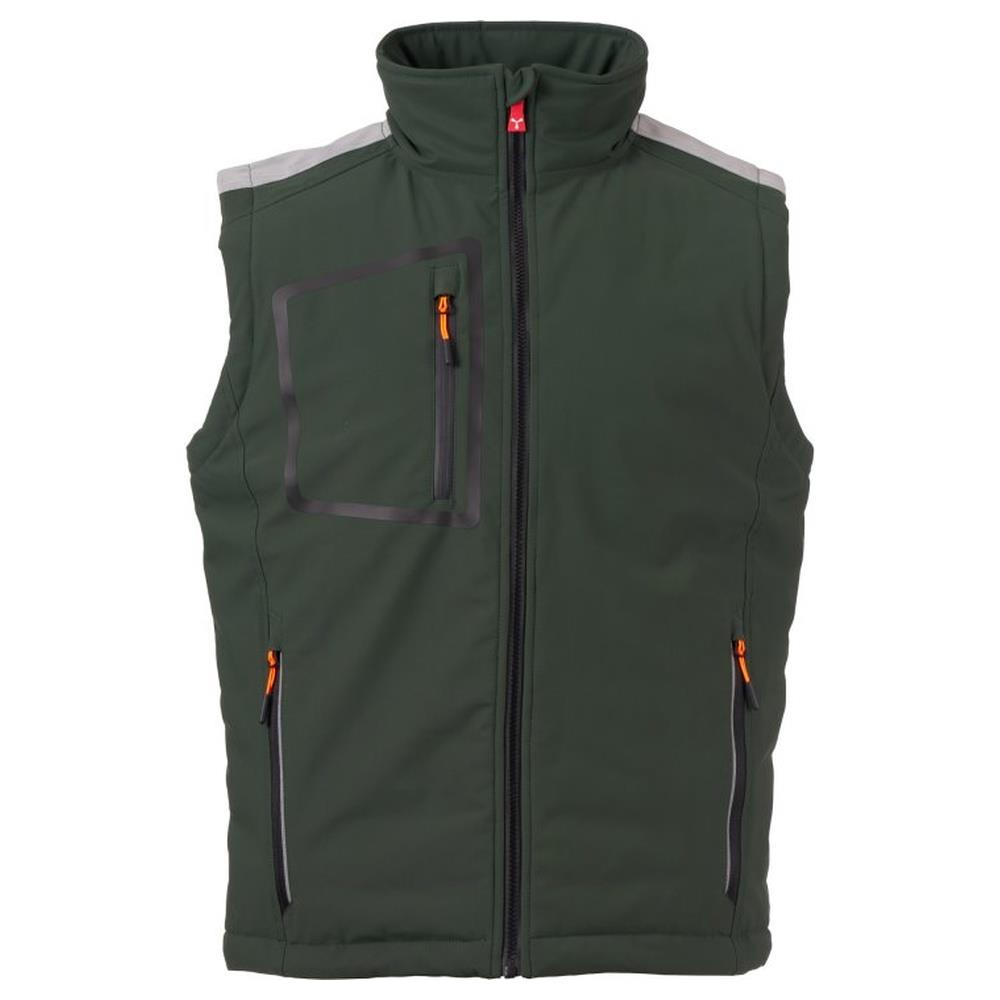 gilet softshell imbottito payper stream vest lite pad verde foresta/nero xxs