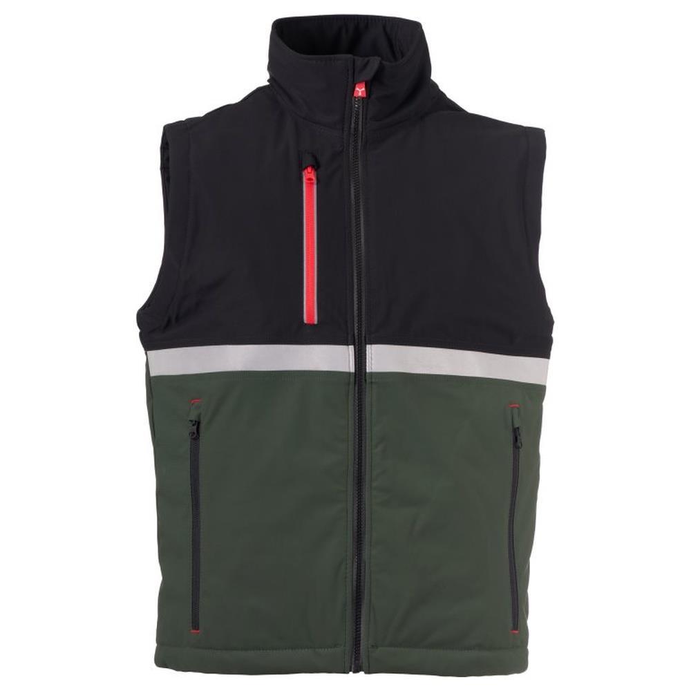 gilet softshell imbottito payper wise vest lite pad verde foresta/nero xxs