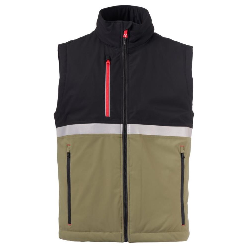 gilet softshell imbottito payper wise vest lite pad verde militare/nero xxs