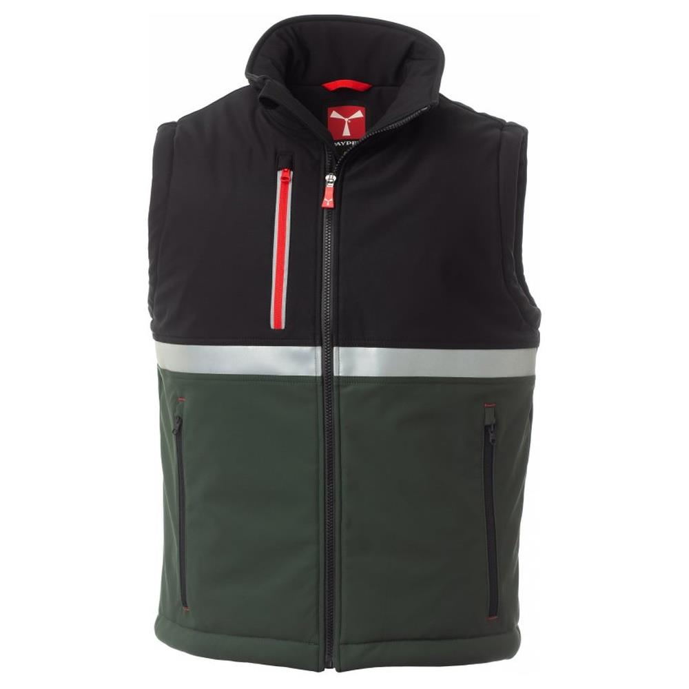 gilet softshell imbottito payper wise vest pad verde foresta/nero xxs