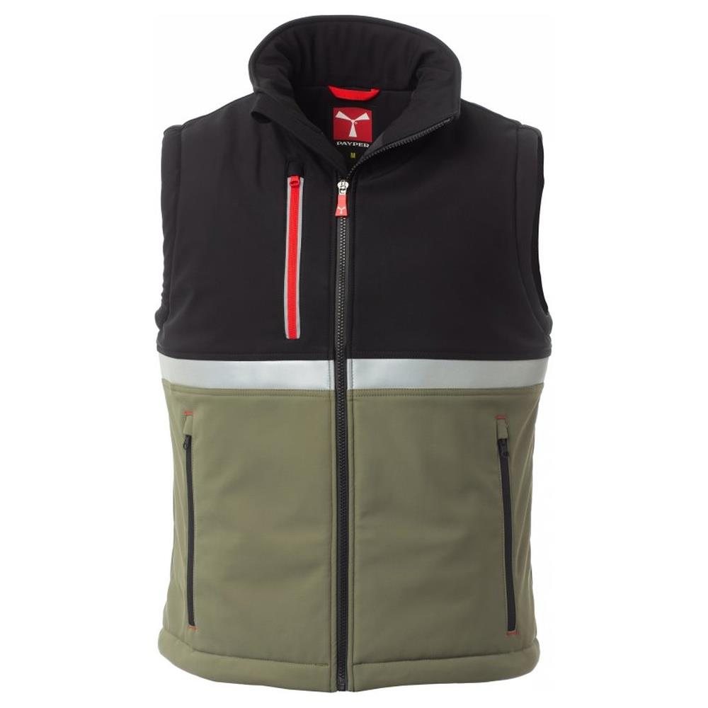gilet softshell imbottito payper wise vest pad verde militare/nero xxs