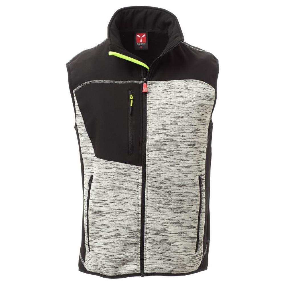 gilet softshell payper tour grigio melange/nero-giallo fluo xxs