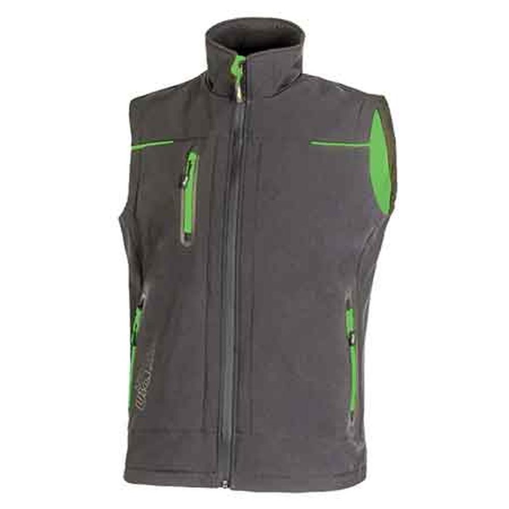 gilet softshell 'universe' grigio/verde upower