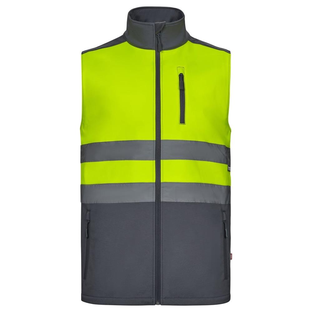 gilet velilla softshell bicolor cod 305906 grigio/giallo fluo s