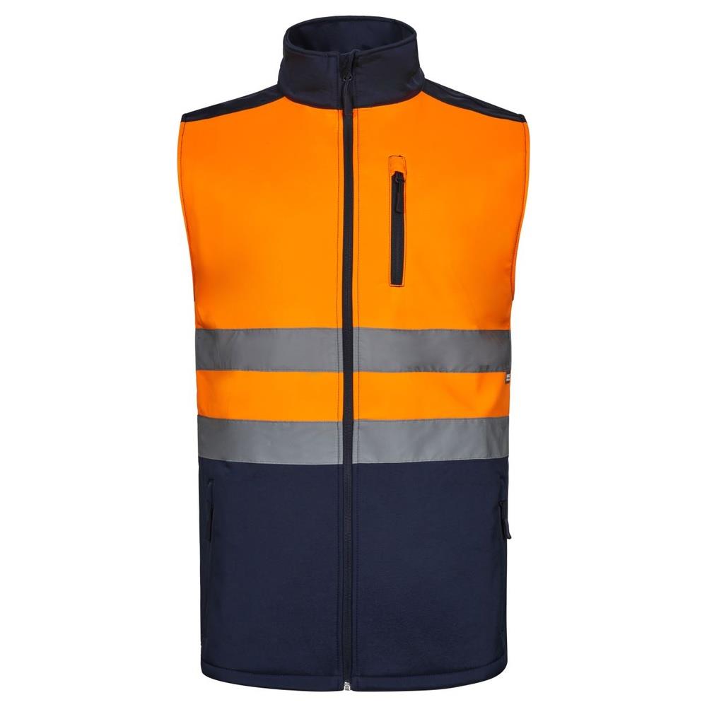 gilet velilla softshell bicolor cod 305906 navy/arancio fluo s