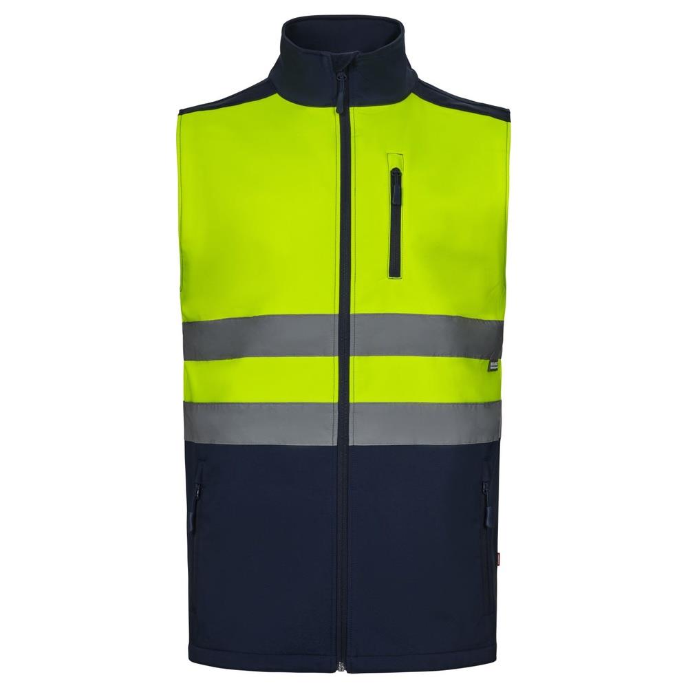 gilet velilla softshell bicolor cod 305906 navy/giallo fluo s
