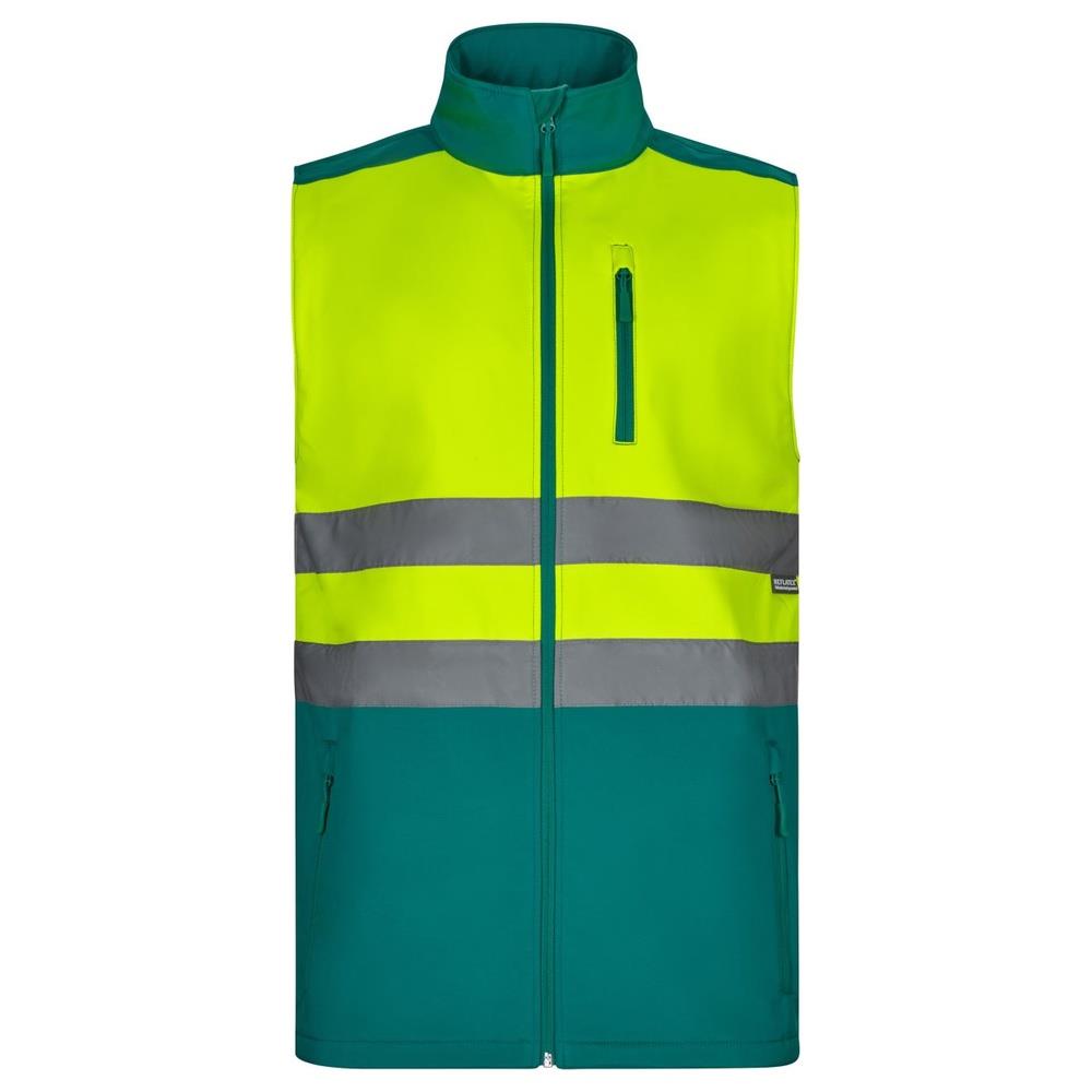 gilet velilla softshell bicolor cod 305906 verde/giallo fluo s
