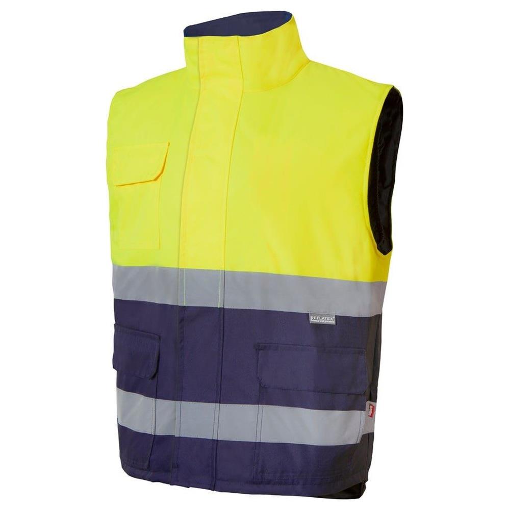 gilet velilla trapuntato bicolor cod 305902 navy/giallo fluo s