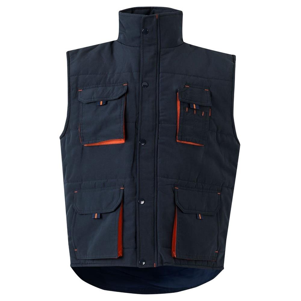 gilet velilla trapuntato multitasche total m cod 205902 navy/arancione s