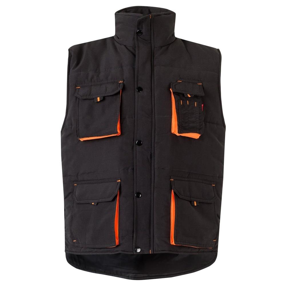 gilet velilla trapuntato multitasche total m cod 205902 nero/arancione s