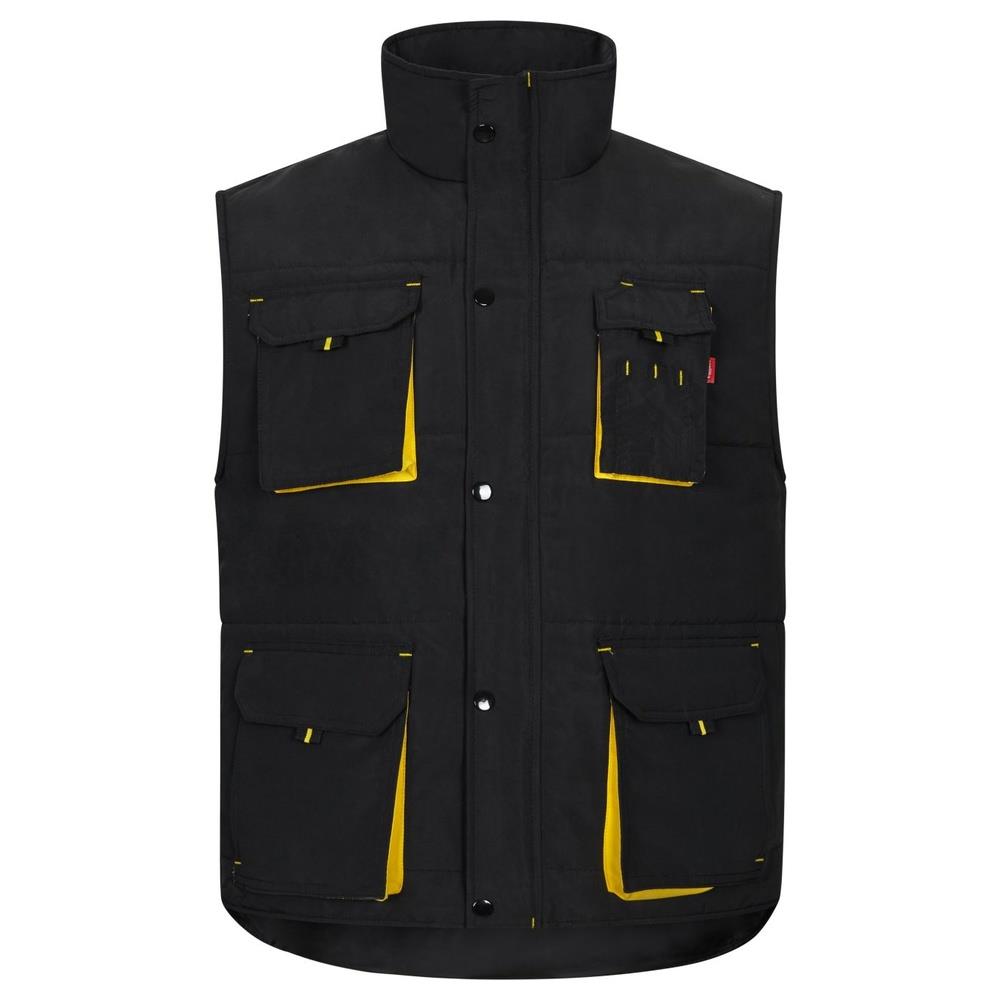 gilet velilla trapuntato multitasche total m cod 205902 nero/giallo s