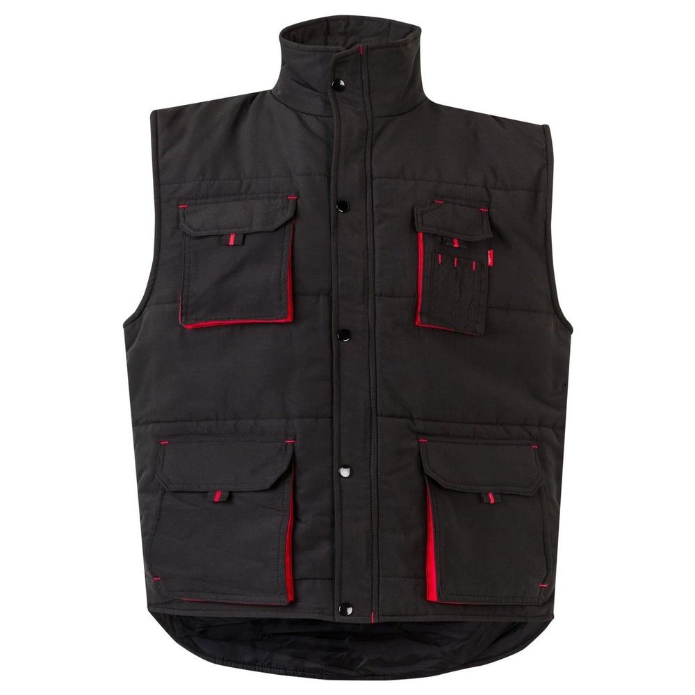 gilet velilla trapuntato multitasche total m cod 205902 nero/rosso s