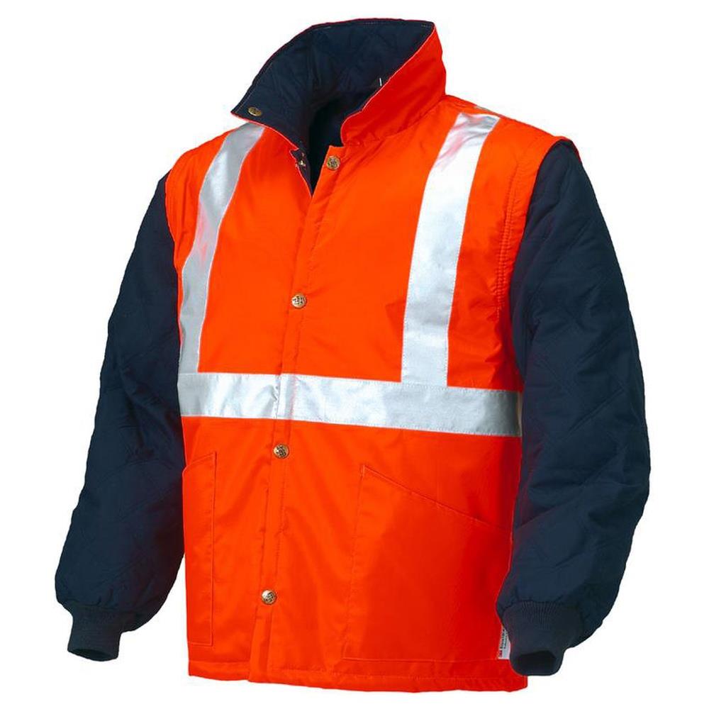 giubbino maniche staccabili hv issaline 04648n arancio fluo l