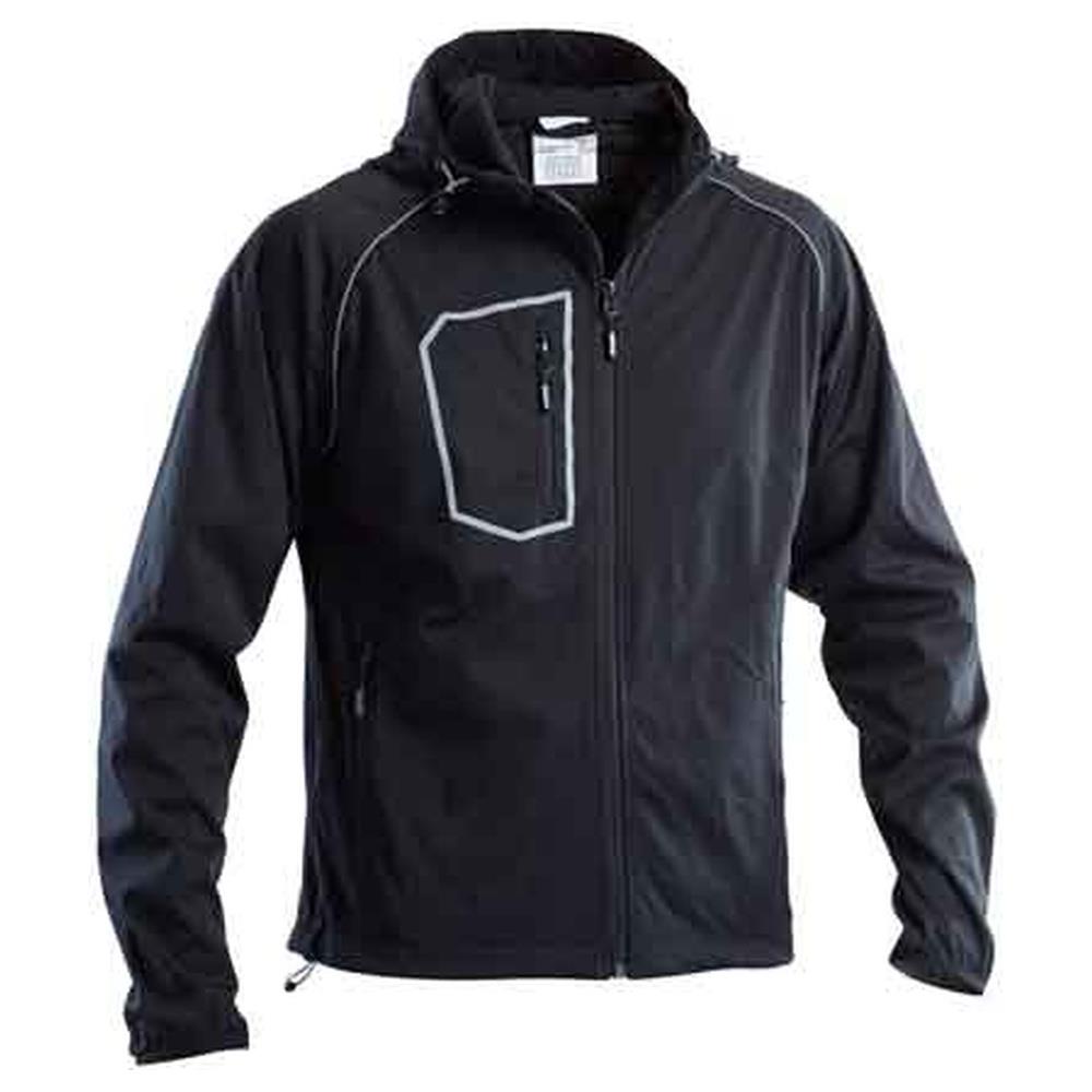 giubbino softshell con cappuccio 'fasten' nero