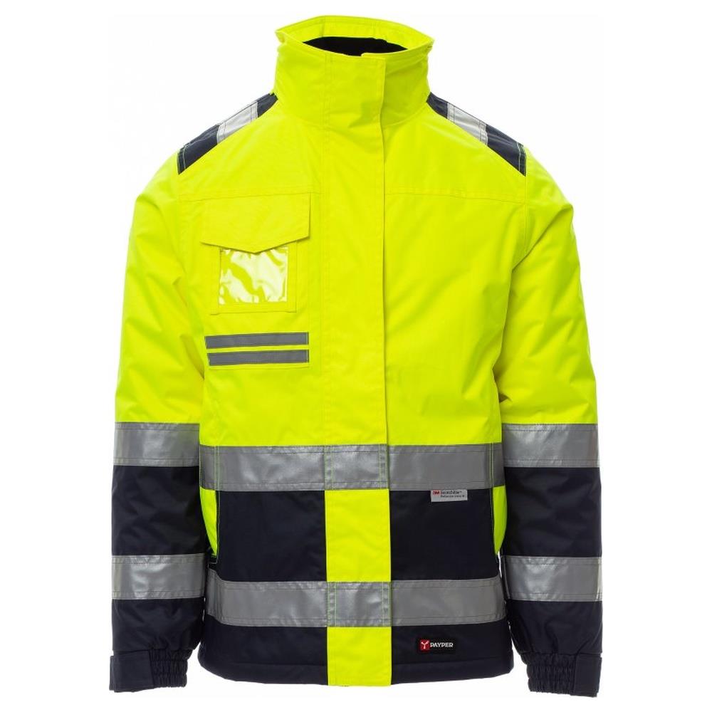 giubbotto donna imbottito payper hispeed lady giallo fluo/navy xs