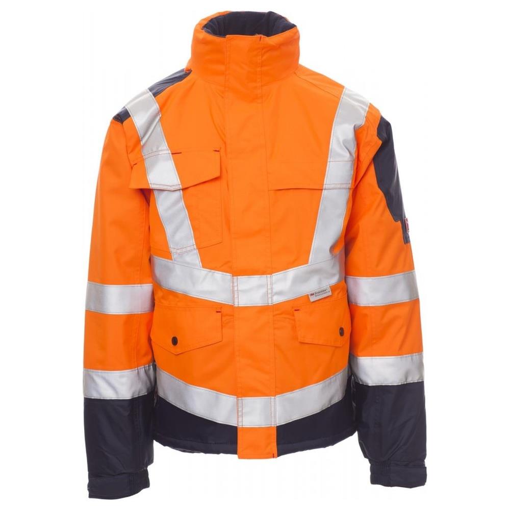 giubbotto imbottito con cappuccio payper freeway arancione fluo/navy s
