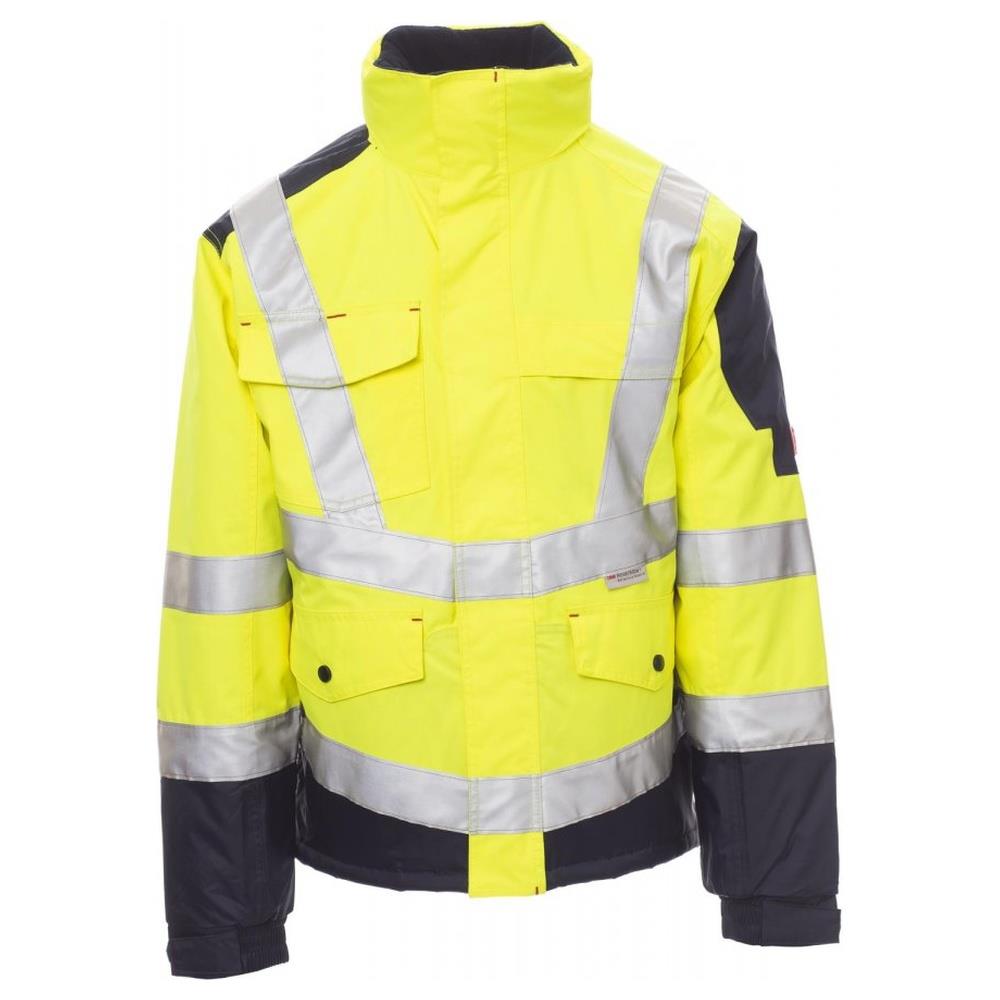 giubbotto imbottito con cappuccio payper freeway giallo fluo/navy s