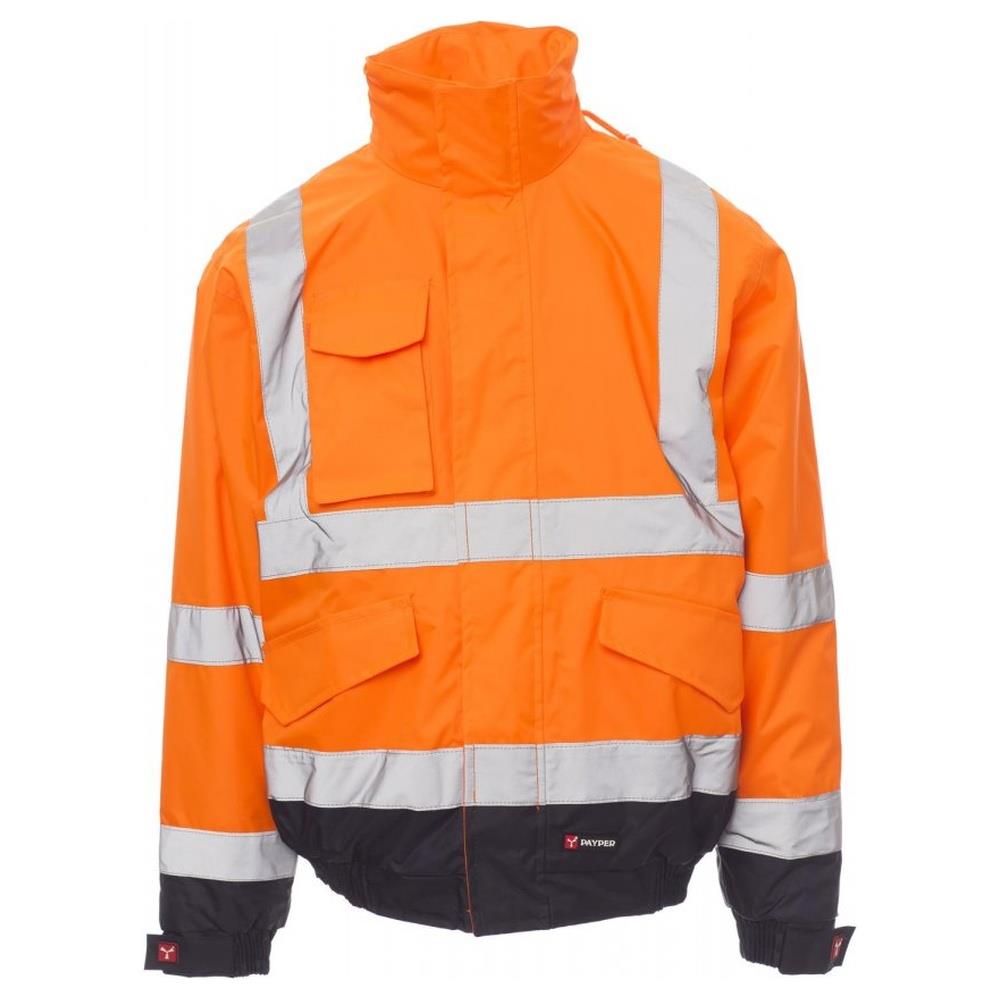 giubbotto imbottito con cappuccio payper paddock arancione fluo/navy s