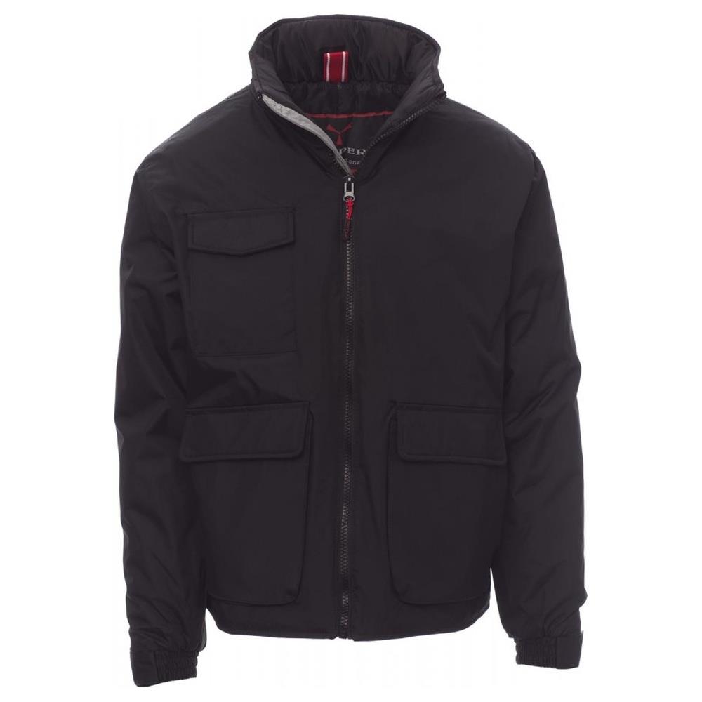 giubbotto imbottito con cappuccio payper renegade nero/steel grey xs