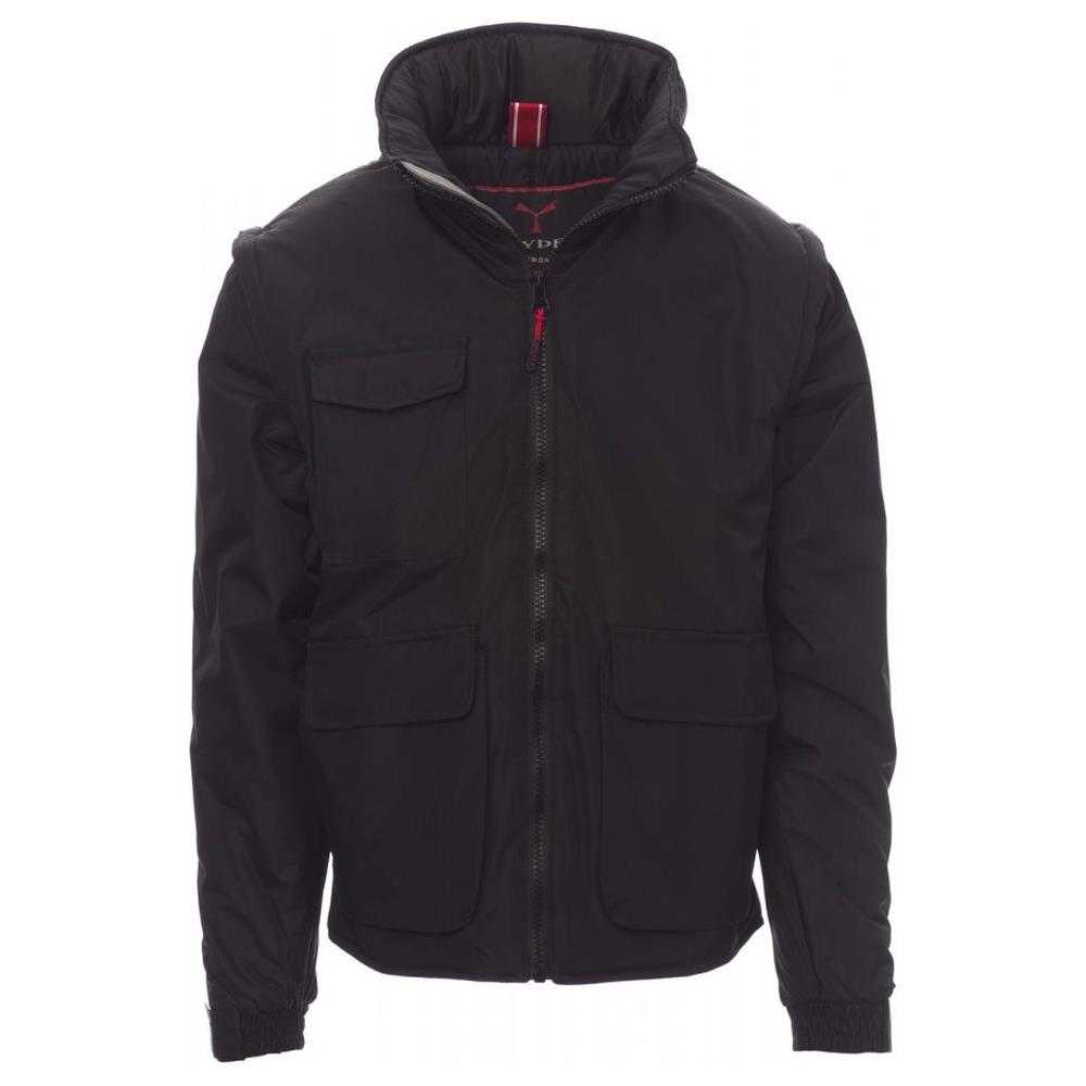 giubbotto imbottito con maniche staccabili payper escape nero/steel grey xxs