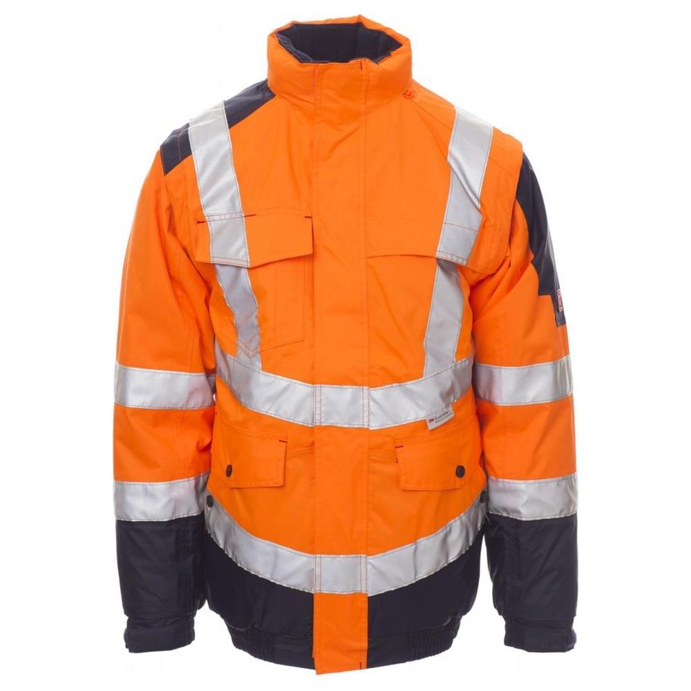giubbotto imbottito con maniche staccabili payper interstate arancione fluo/navy s
