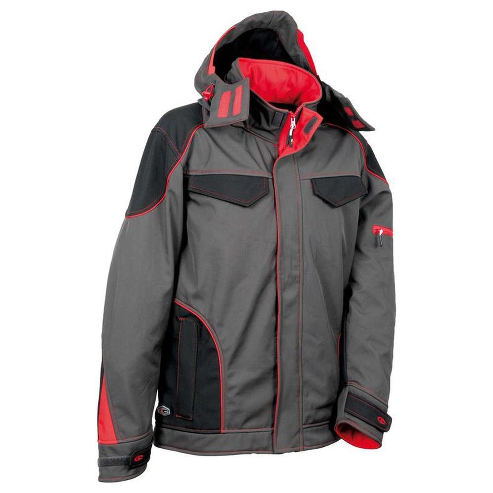 giubbotto softshell cofra tecka v415-0 con cappuccio antracite/nero/antracite 50