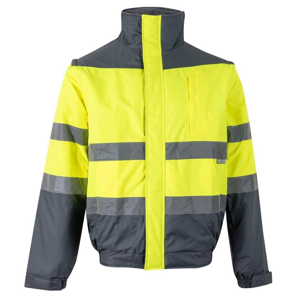 giubbotto velilla trapuntato bicolor cod 161 grigio/giallo fluo s