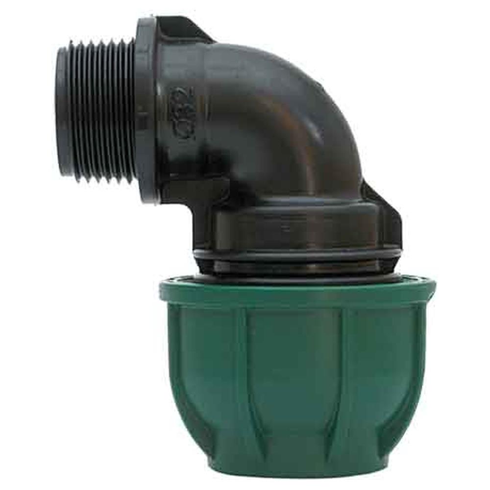 gomito a 90° a stringere con derivazione fil. maschio
