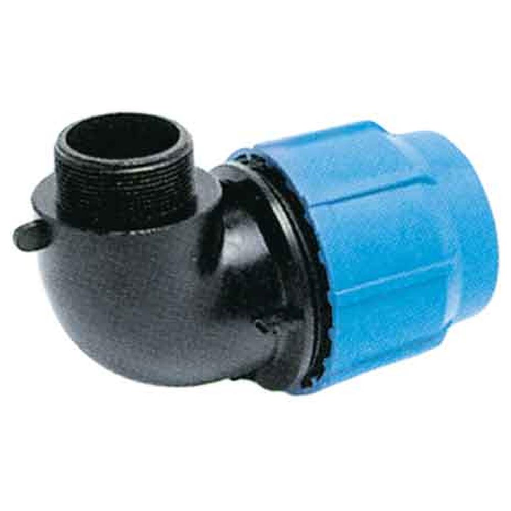 gomito a 90° con derivazione maschio pp