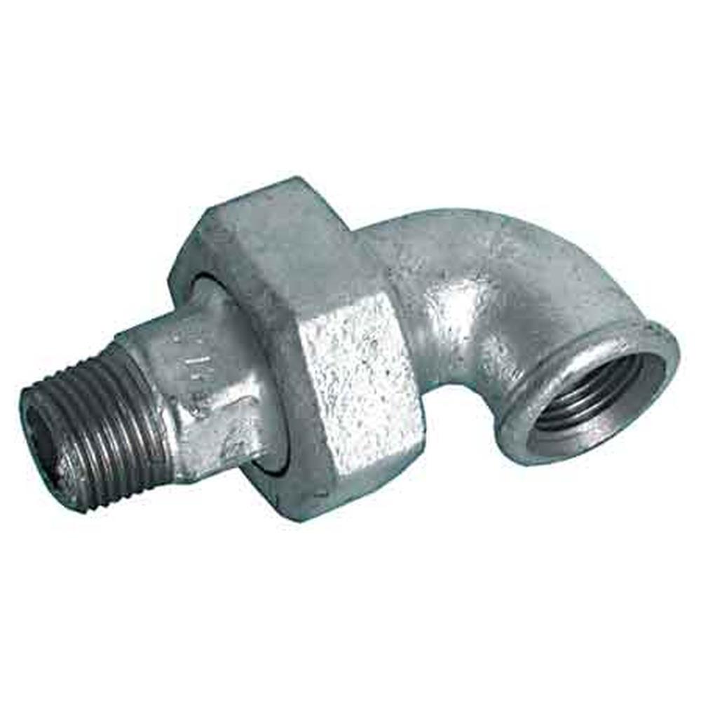 gomito a 90° maschio/femmina con bocchettone conico