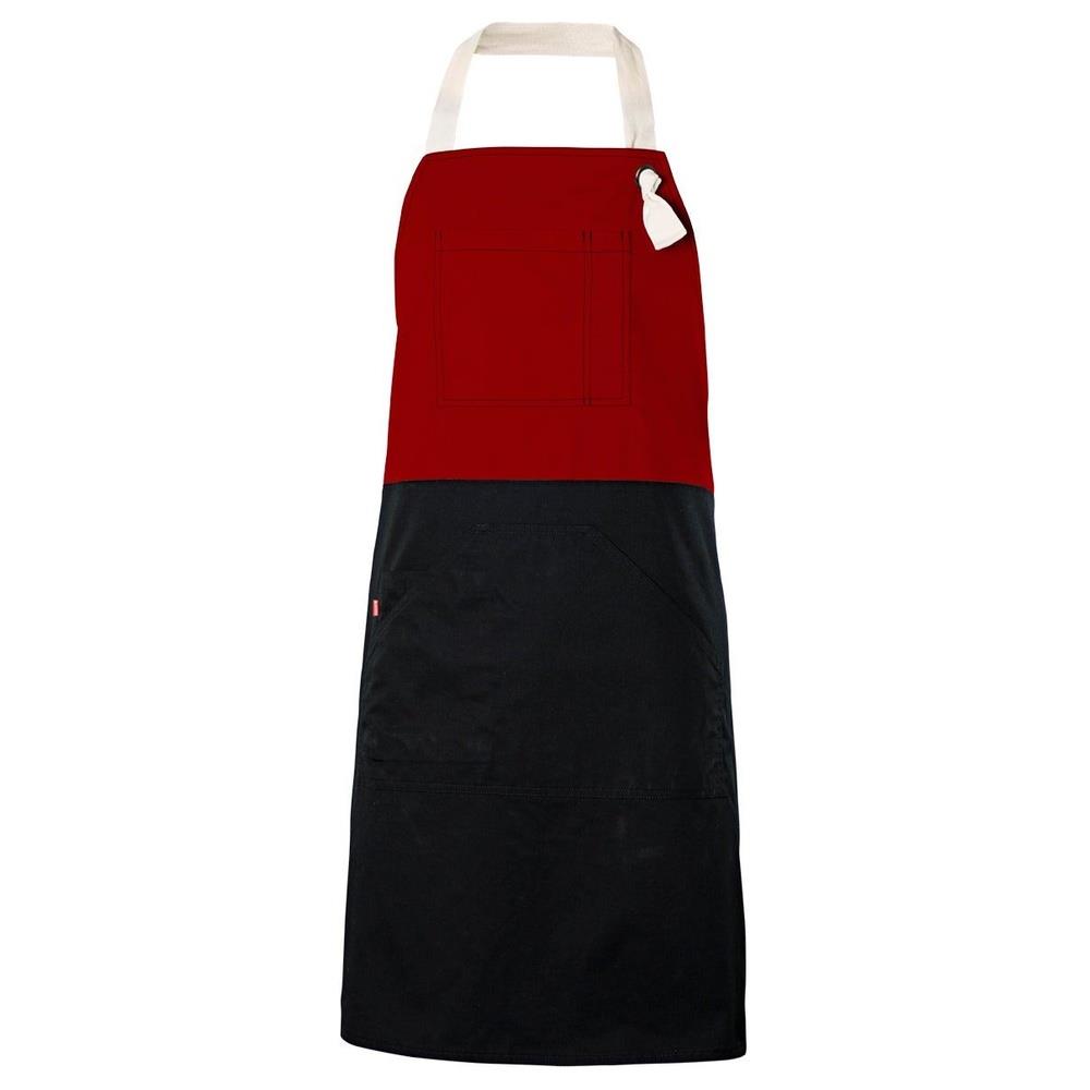 grembiule velilla con pettorina bicolor cod 404210b rosso