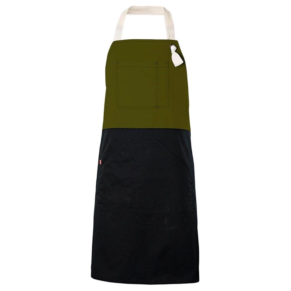 grembiule velilla con pettorina bicolor cod 404210b verde militare