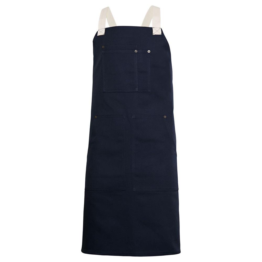 grembiule velilla con pettorina canvas bicolor cod 404211b navy/avorio