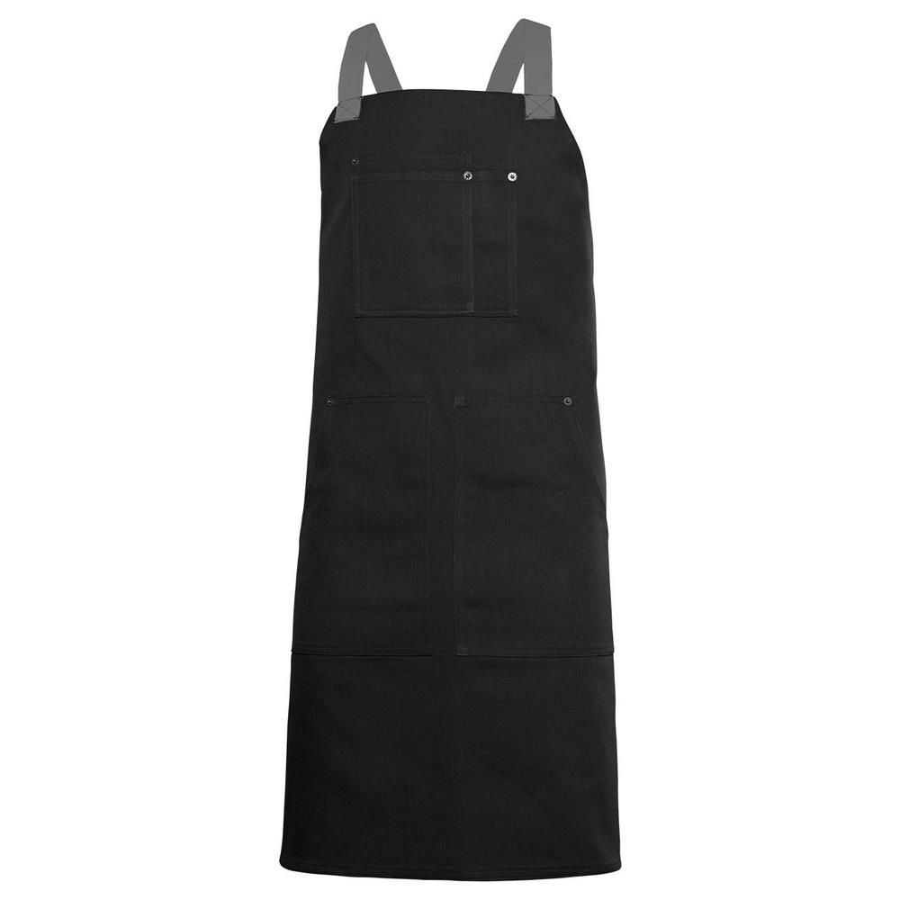 grembiule velilla con pettorina canvas bicolor cod 404211b nero/grigio