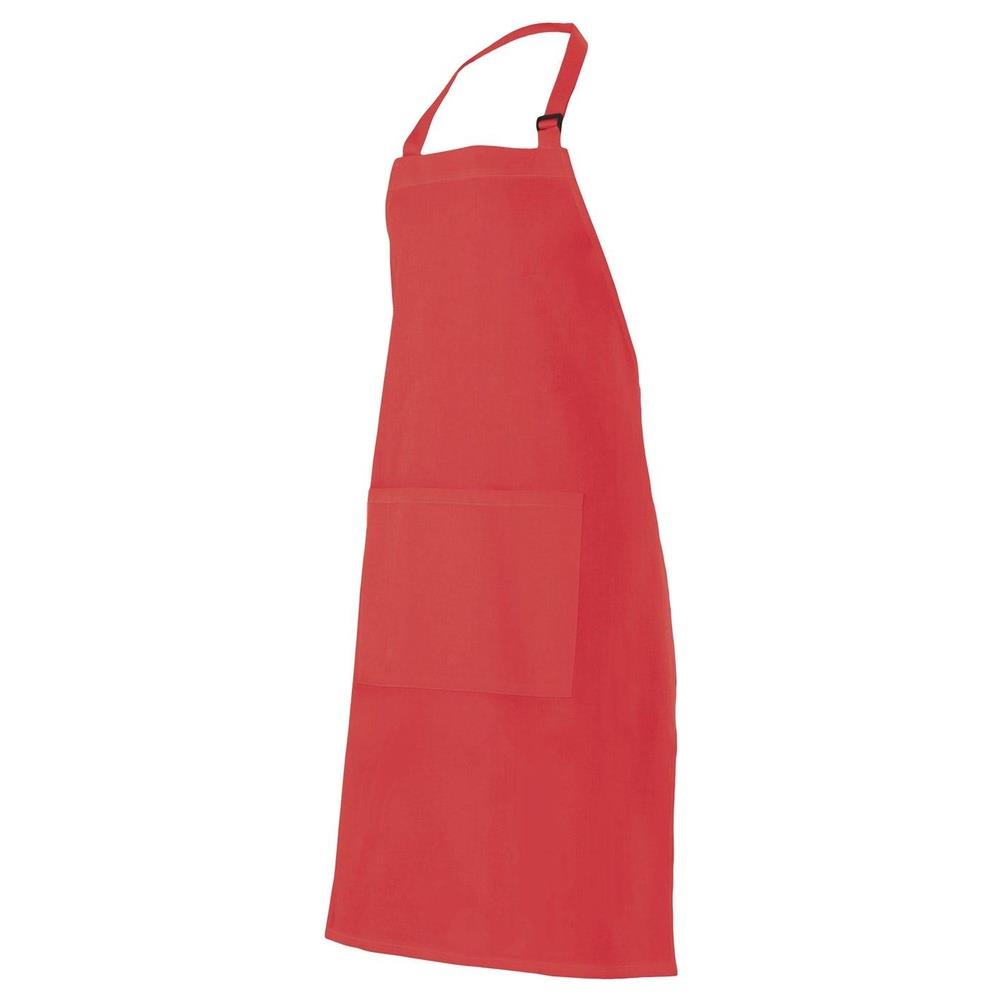 grembiule velilla con pettorina e tasca cod 404203 rosso corallo