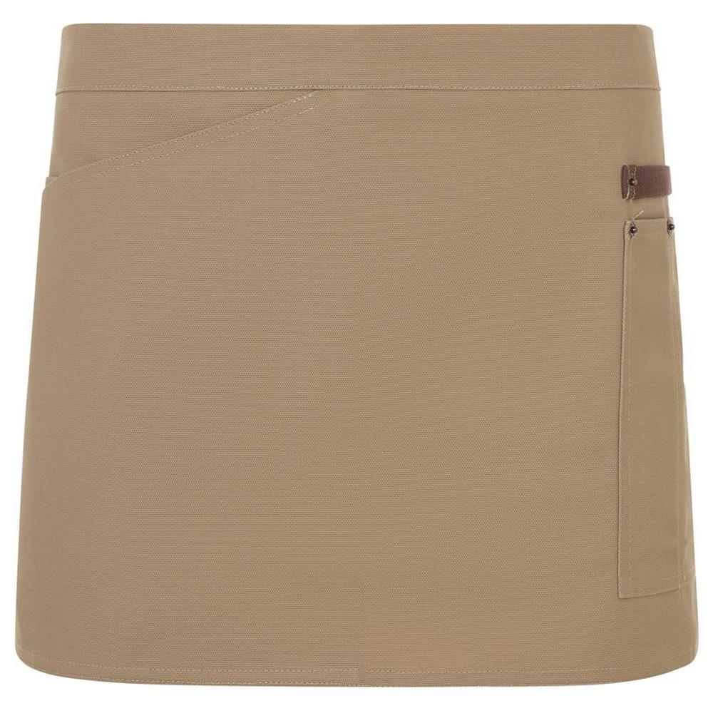 grembiule velilla corto canvas bicolor cod 404221b beige sabbia/marrone