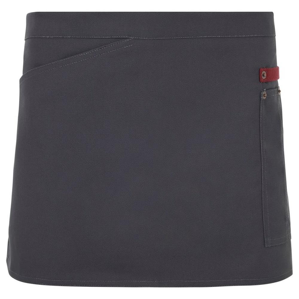 grembiule velilla corto canvas bicolor cod 404221b grigio/granata