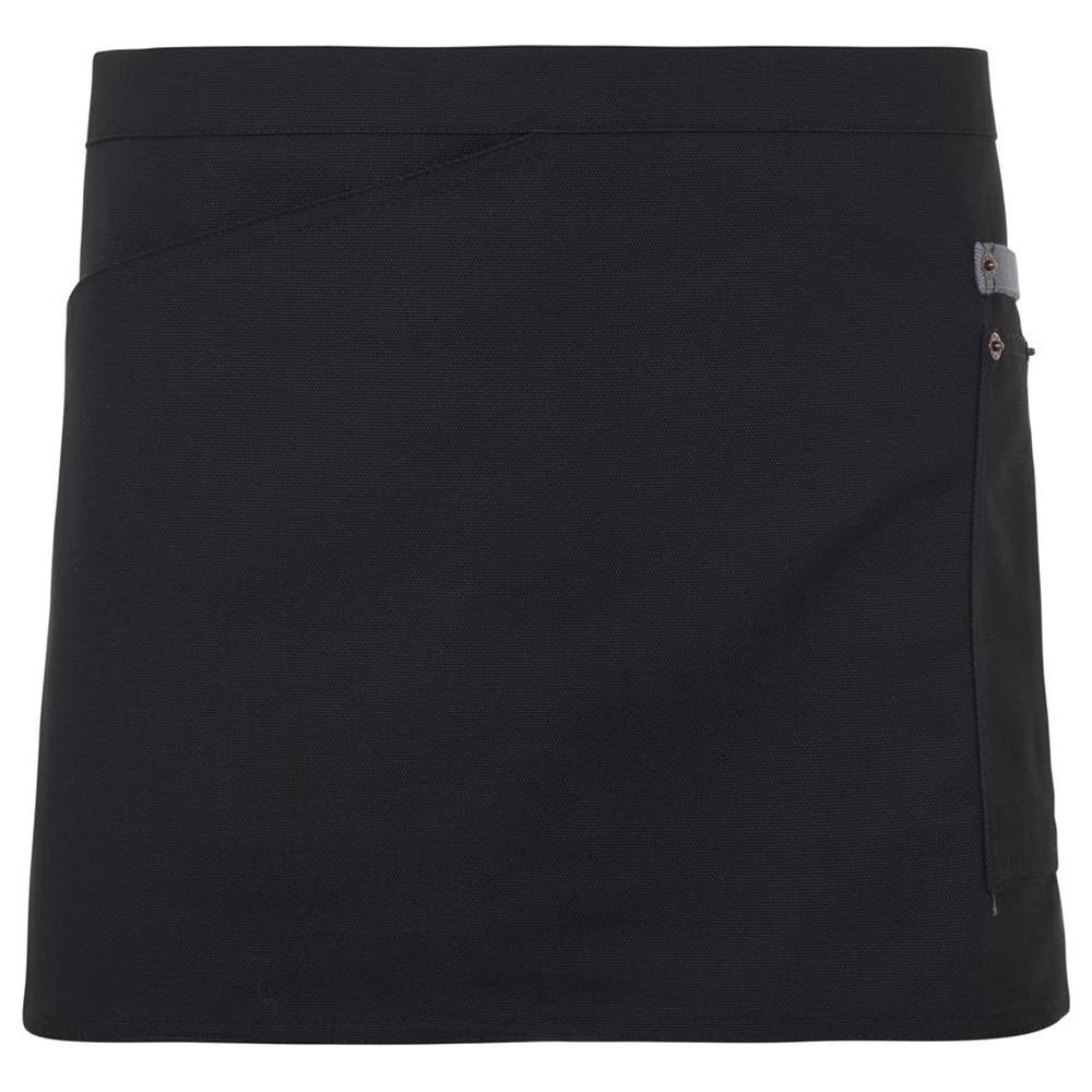 grembiule velilla corto canvas bicolor cod 404221b nero/grigio
